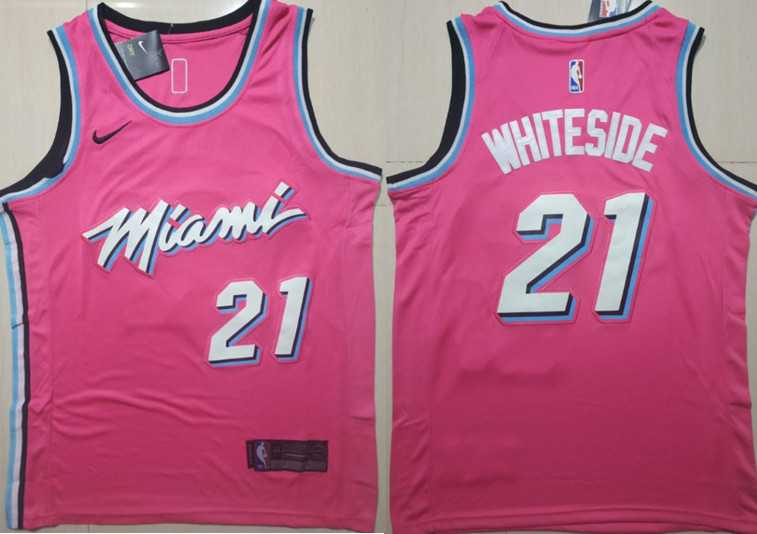 Heat 21 Hassan Whiteside Pink 2018-19 Earned Edition Nike Swingman Jersey,We sell and wholesale Heat 21 Hassan Whiteside Pink 2018-19 Earned Edition Nike Swingman Jersey on line form chian!